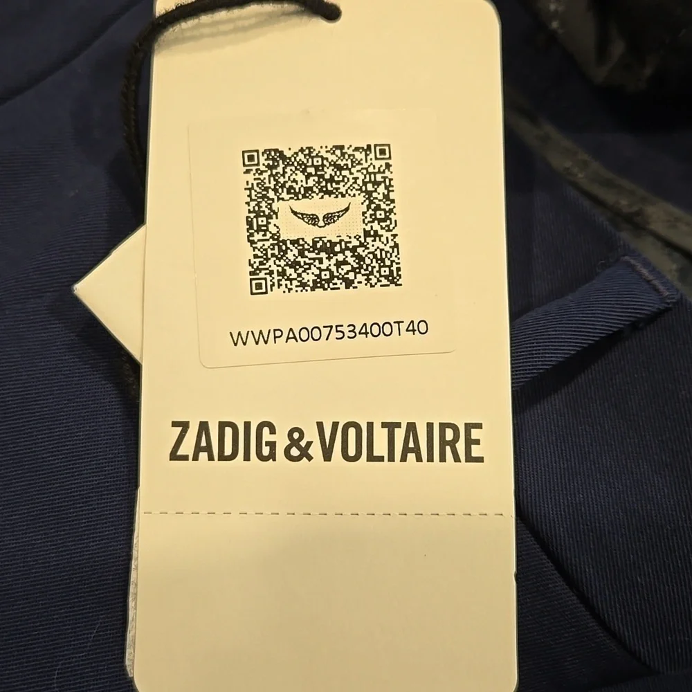 ZADIG & VOLTAIRE POMELO NAVY WOOL DRESS SLACKS. SIZE 40=LARGE. - Picture 6 of 13
